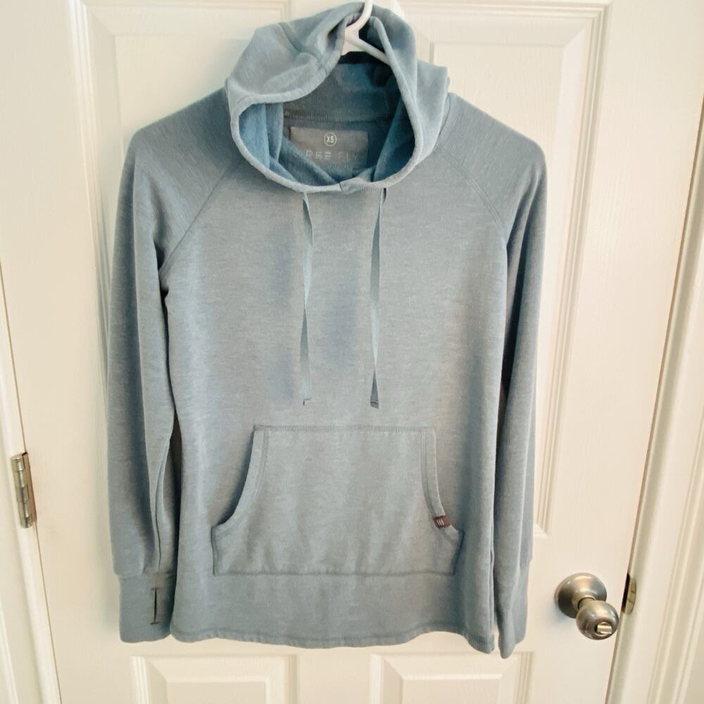Free Fly Hoodie Sweatshirt XS Blue Thumb Loop Bamboo Performance Minimalist